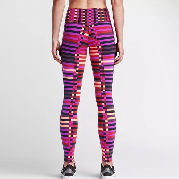 Nike dry fit Colorful Striped Women's Leggings size medium - Picture 2 of 15
